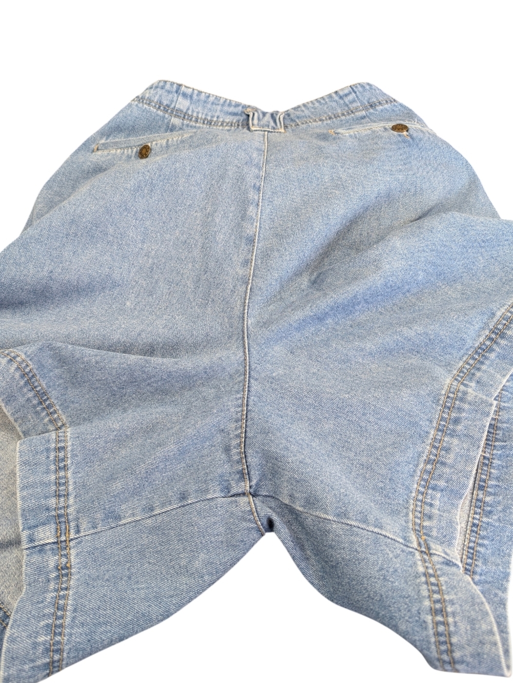 Vintage Silhouettes High Waist, Pleated, Cotton Denim, Baggy Shorts. Size 20. - Picture 7 of 13